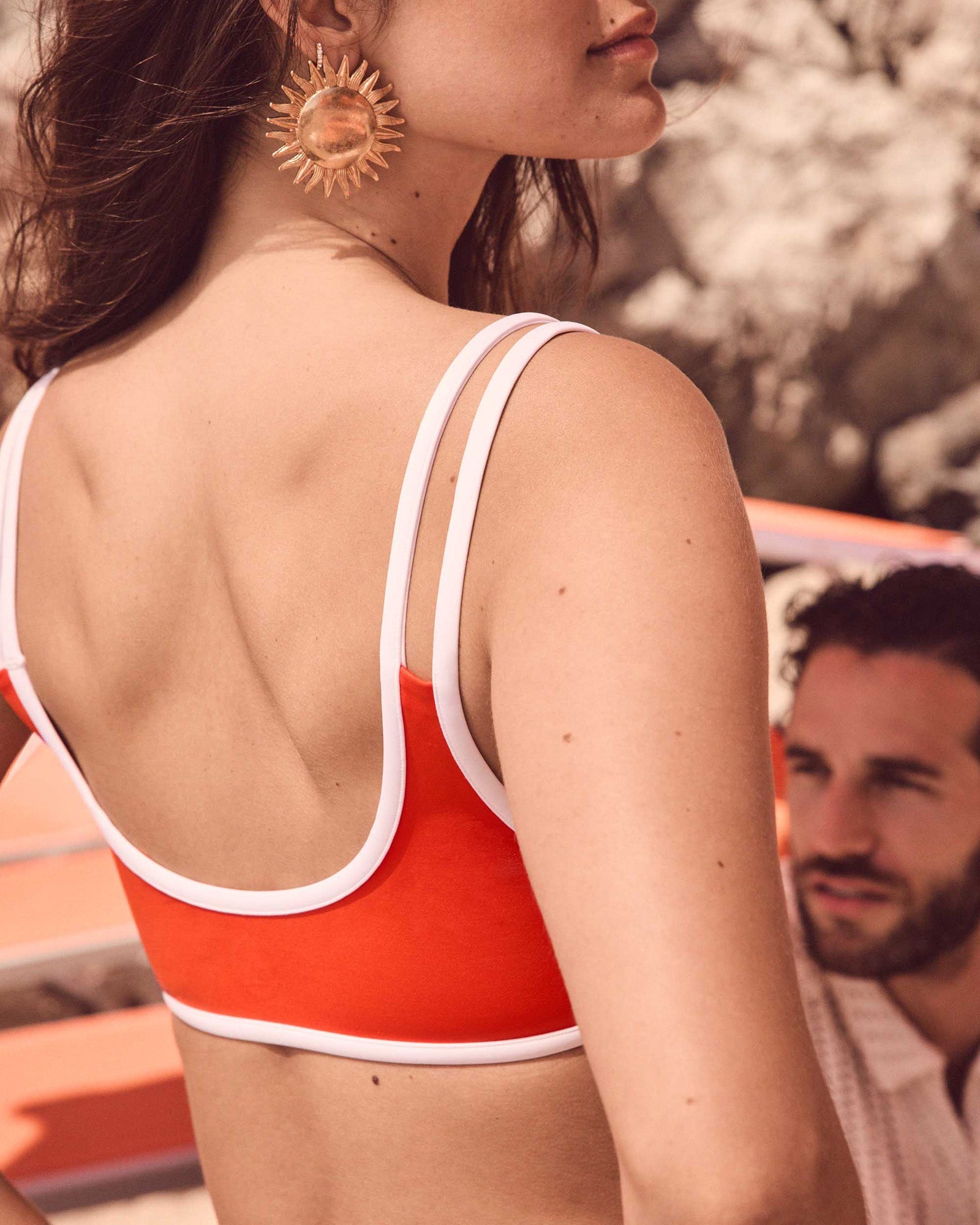 Haut de maillot de bain brassière Rouge feu Maeva top