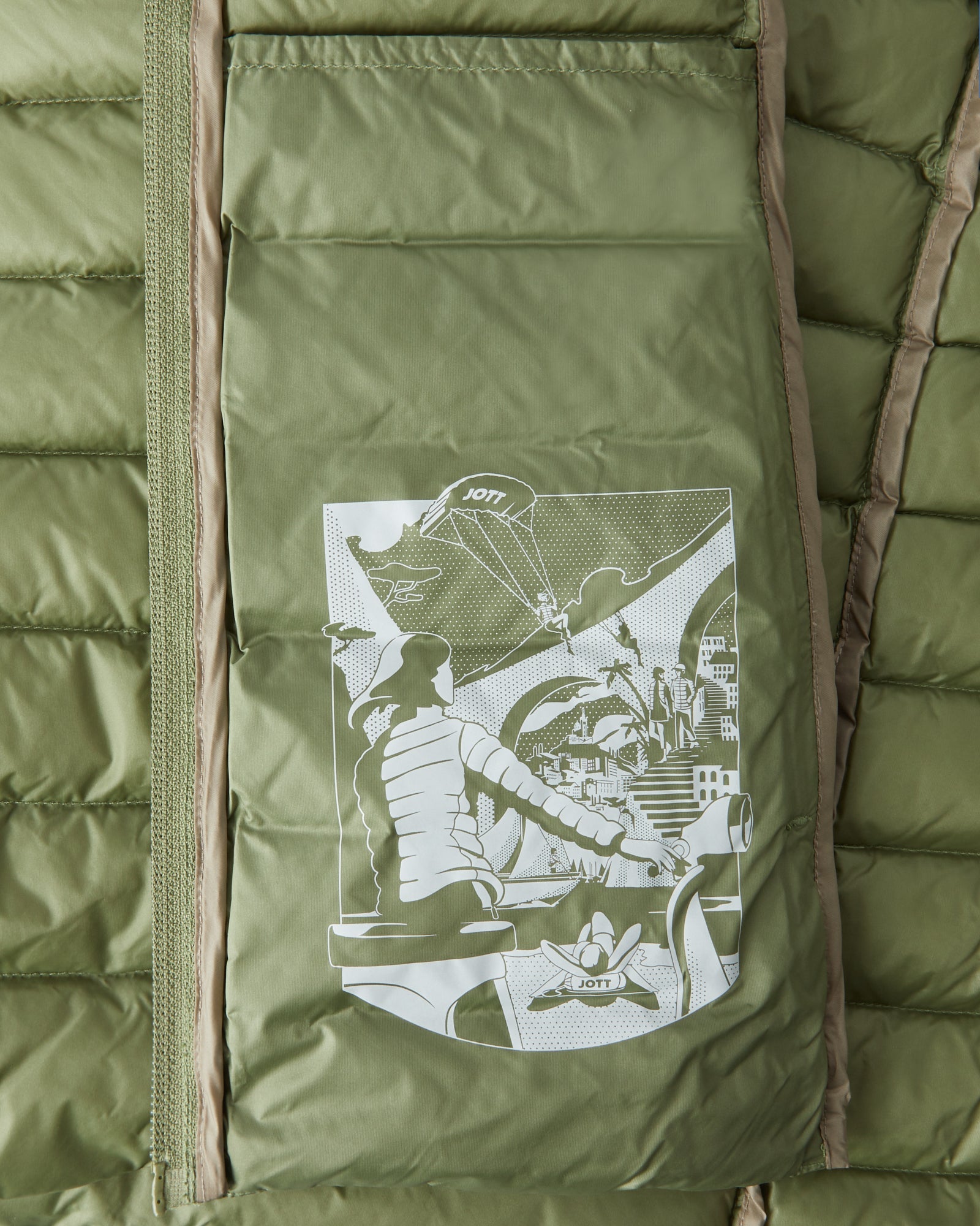 Doudoune légère à capuche Kaki clair Nico