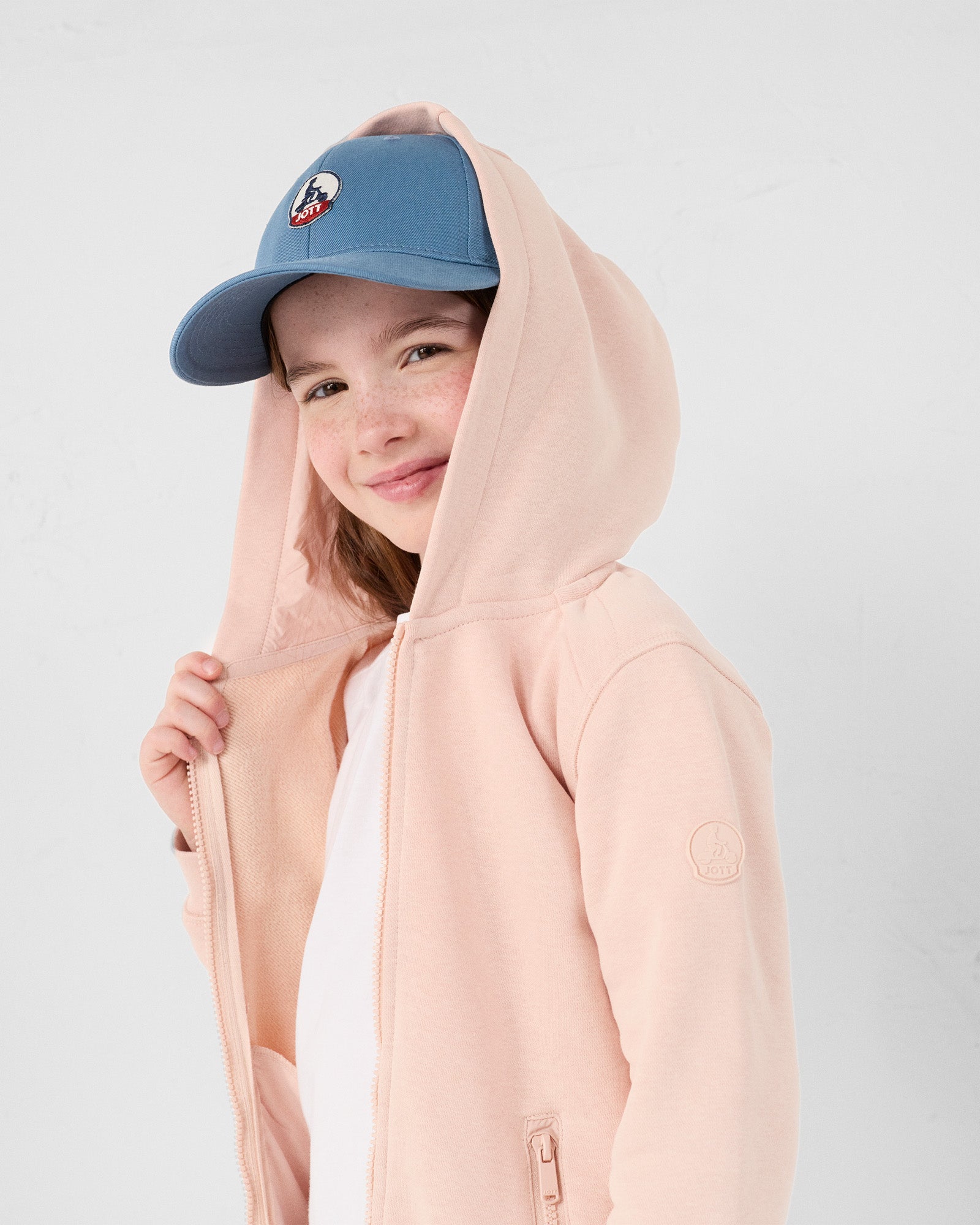 Veste zippée enfant en coton Pêche clair Tango