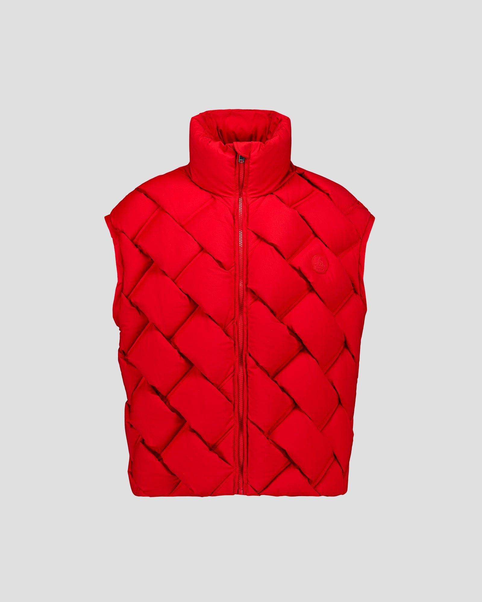 Veste Grand Froid puffer tressée Rouge carmin Alya