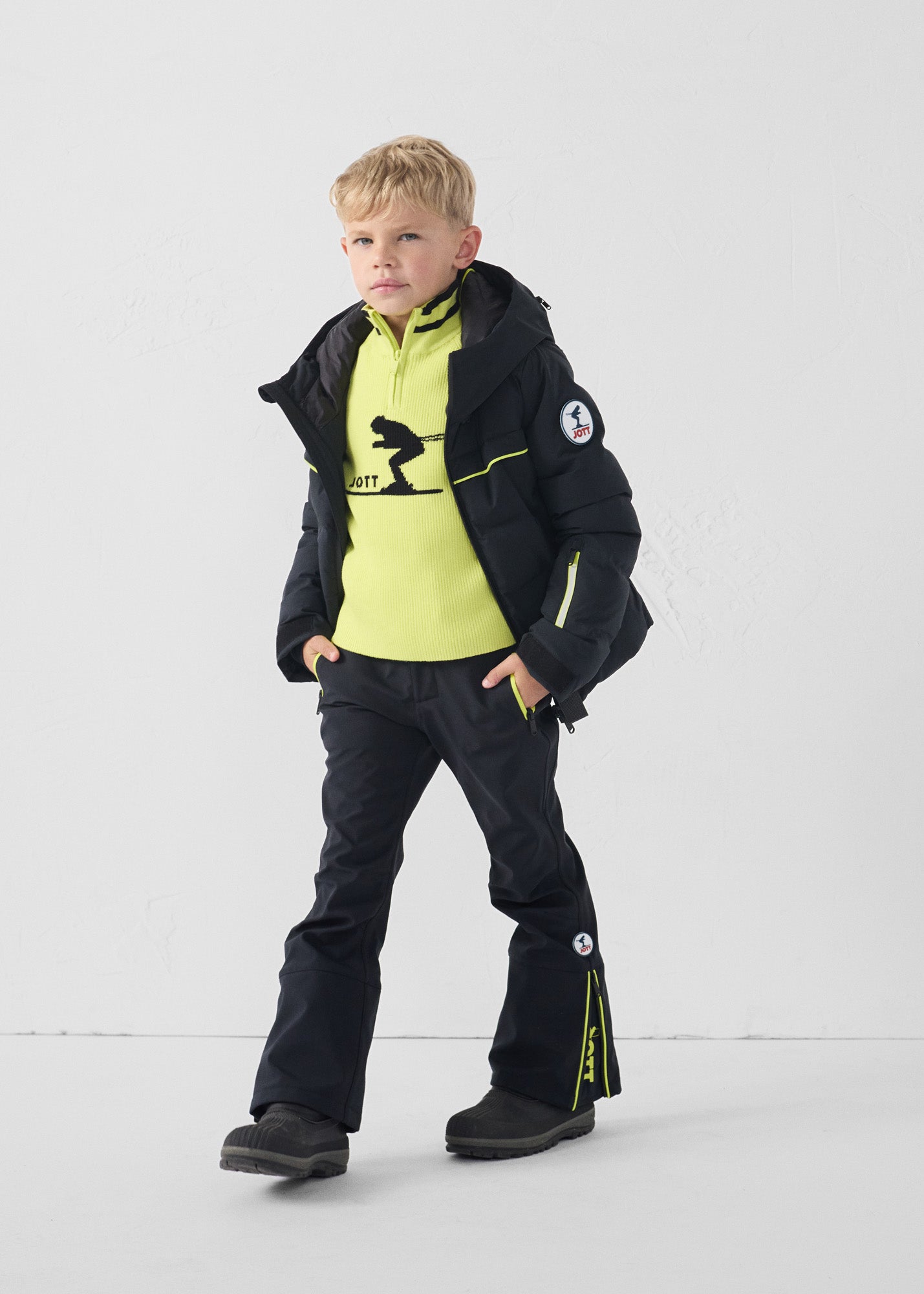 Doudoune ski enfant Grand froid Noir Cembros