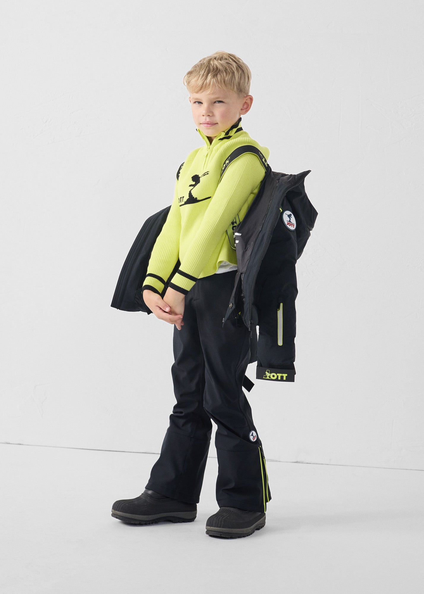 Doudoune ski enfant Grand froid Noir Cembros