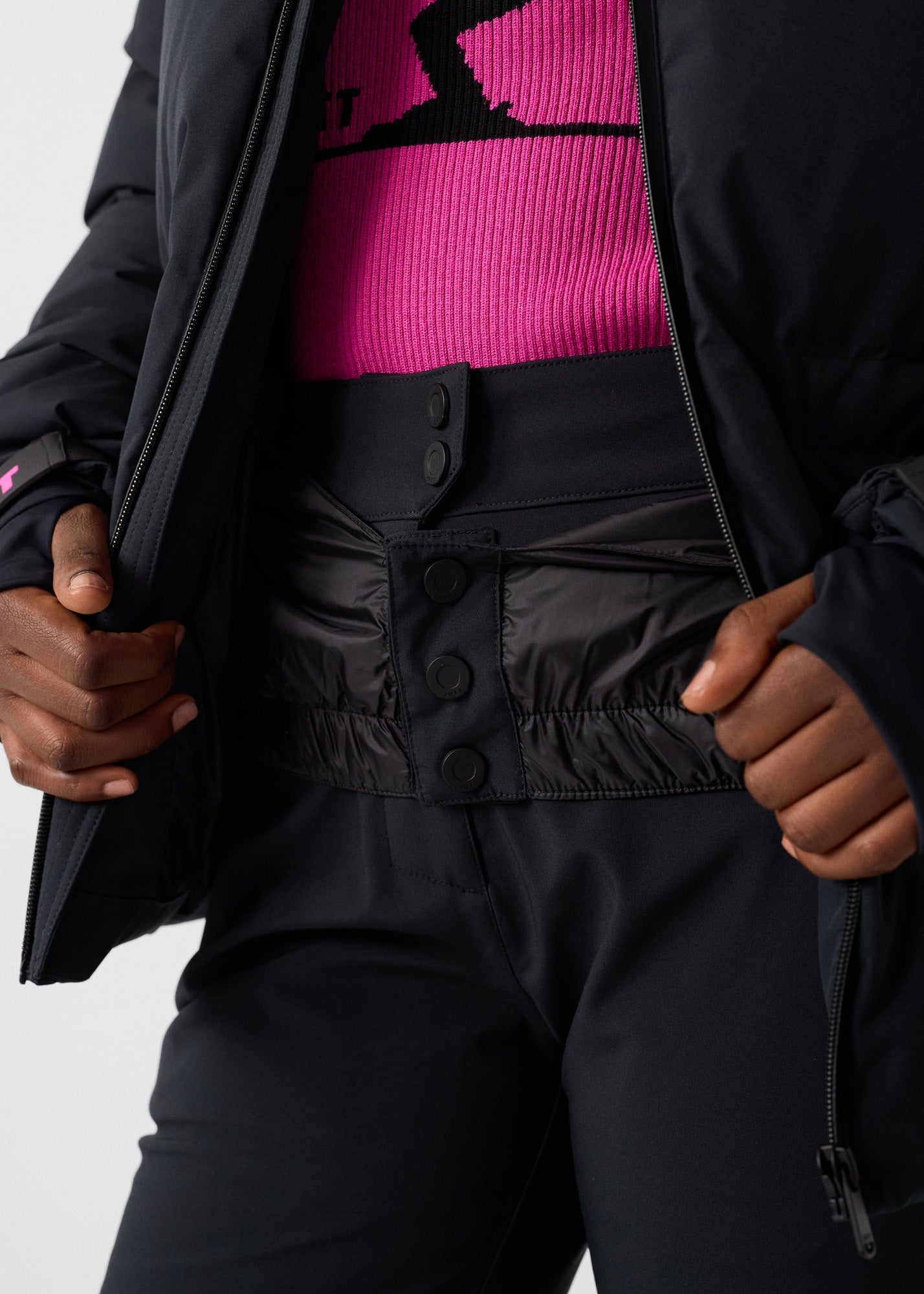 Doudoune ski Grand froid Noir Soldanelle