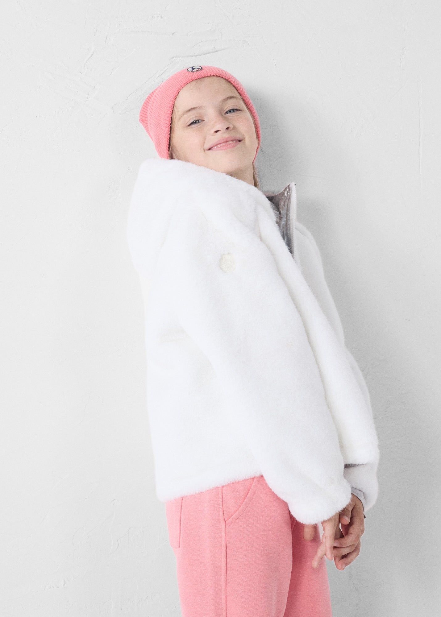 Doudoune enfant réversible fausse fourrure Blanc Brana