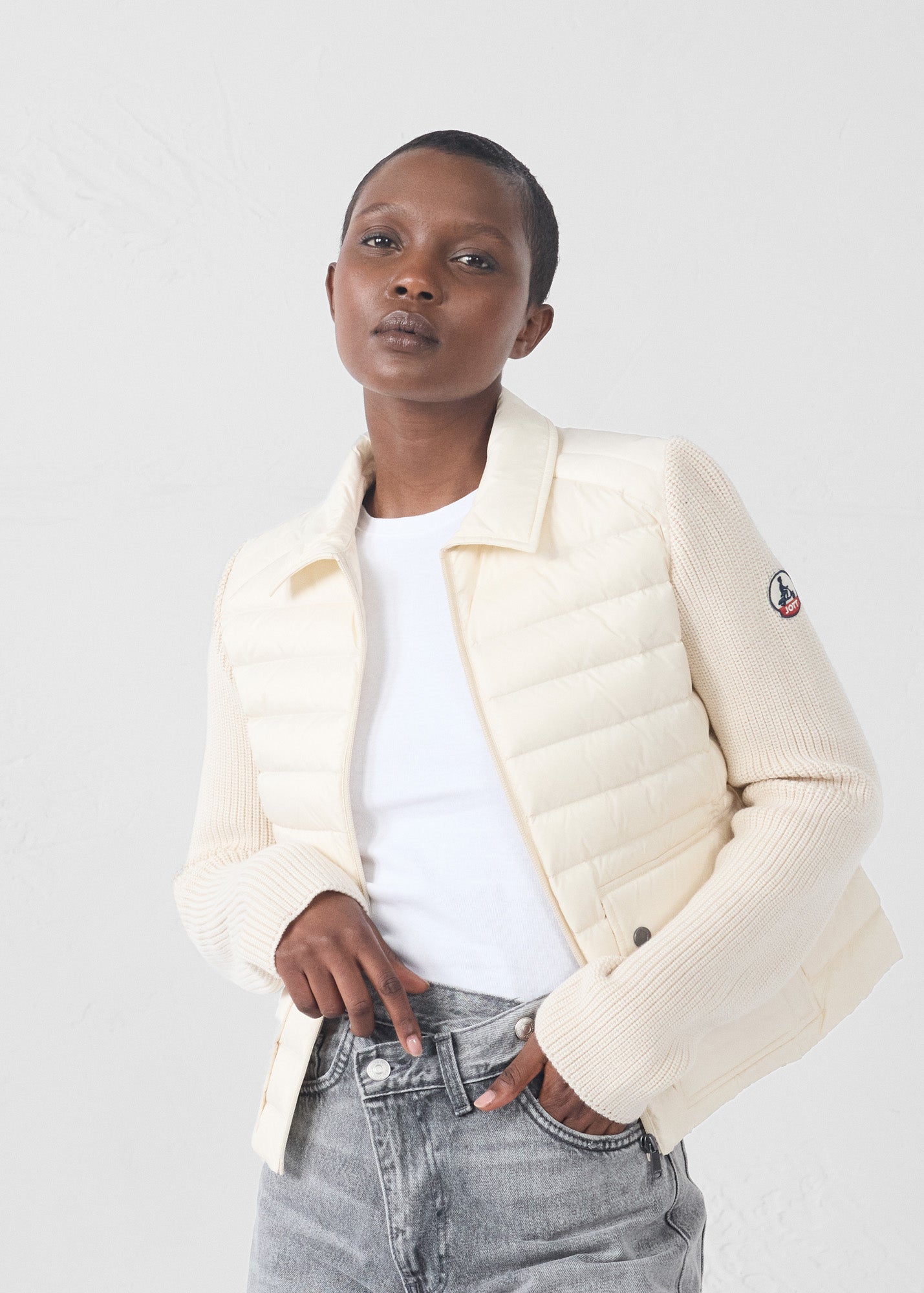 Doudoune bi-matière Naturel Calista