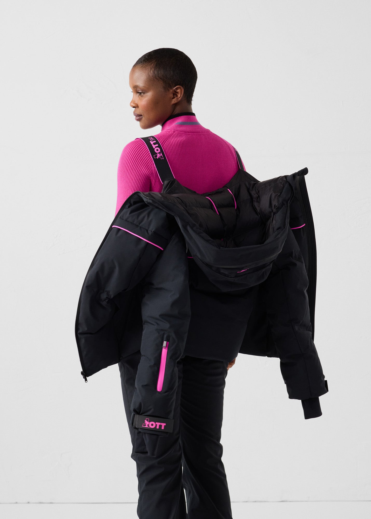 Doudoune ski Grand froid Noir Soldanelle