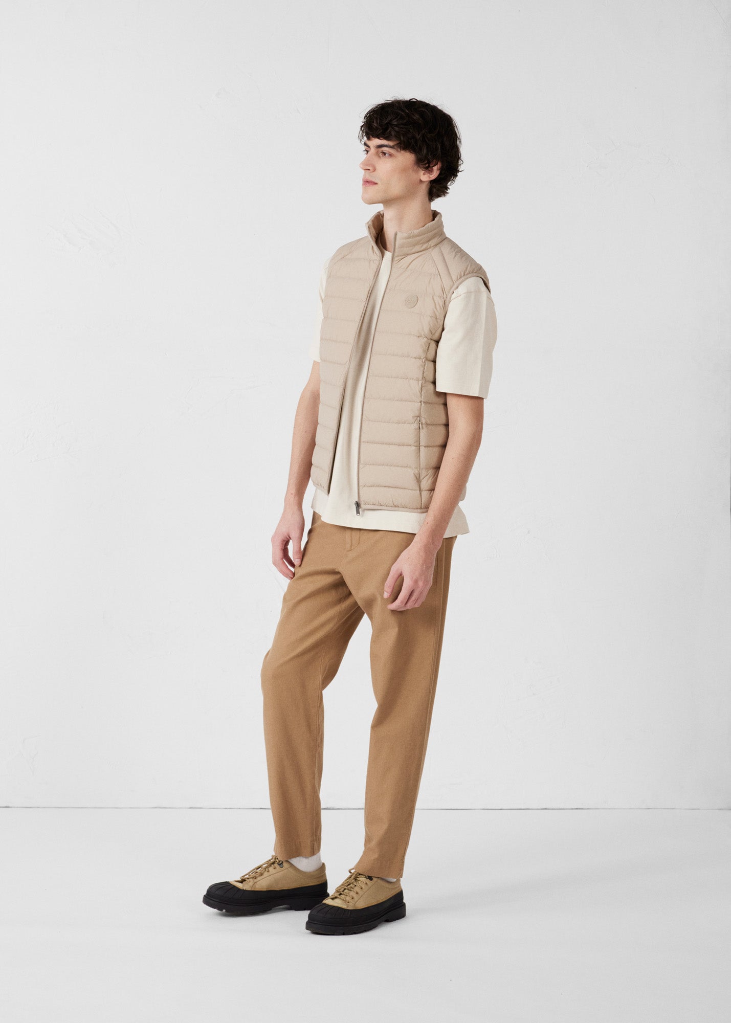 Doudoune sans manches stretch Beige Arafo