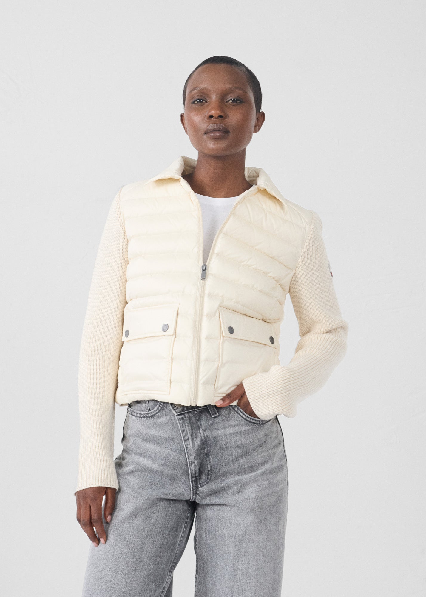 Doudoune bi-matière Naturel Calista