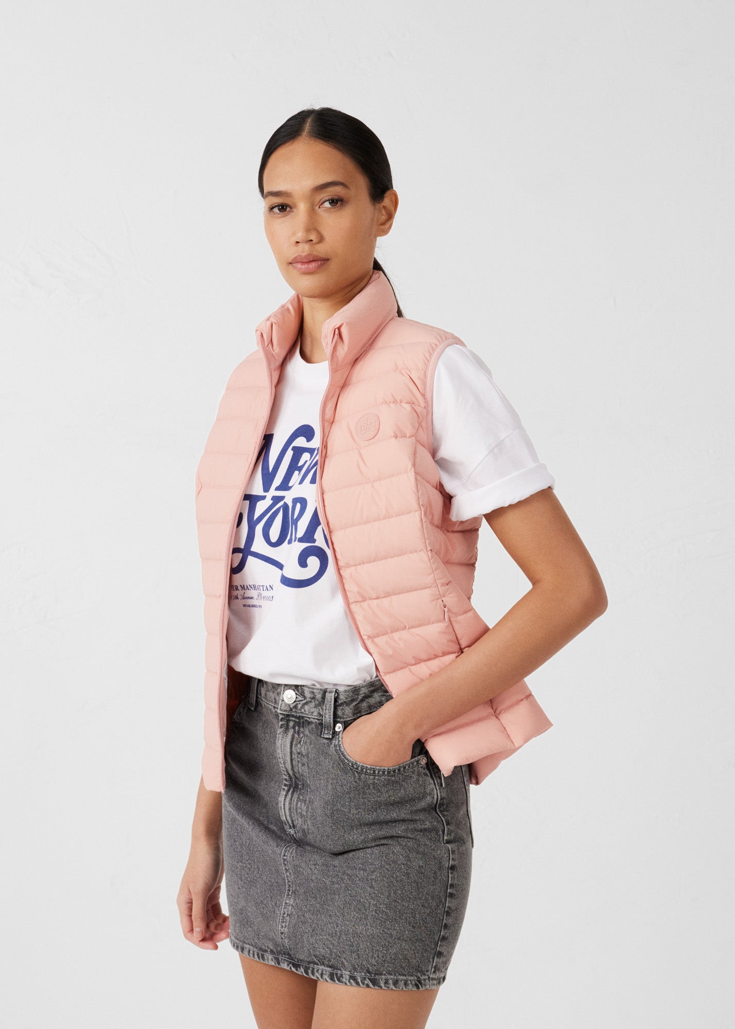 Doudoune sans manches stretch Sable rose Grenada