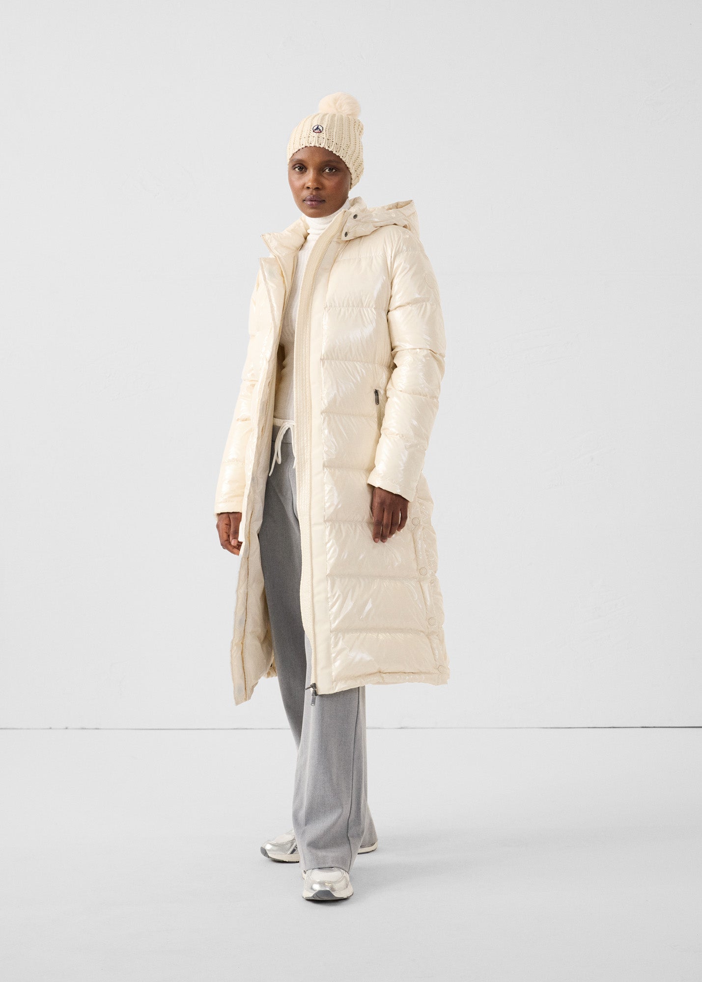 Doudoune longue laquée à capuche Grand Froid Naturel Karachi