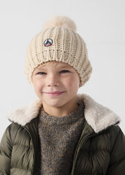Bonnet à pompons Naturel Langley