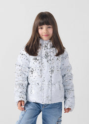 Veste enfant à sequins Blanc/argent Lina