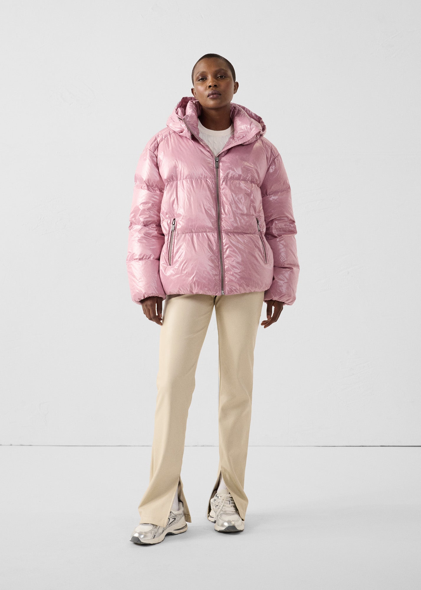 Doudoune Grand Froid puffer Rose antique Quinn shiny