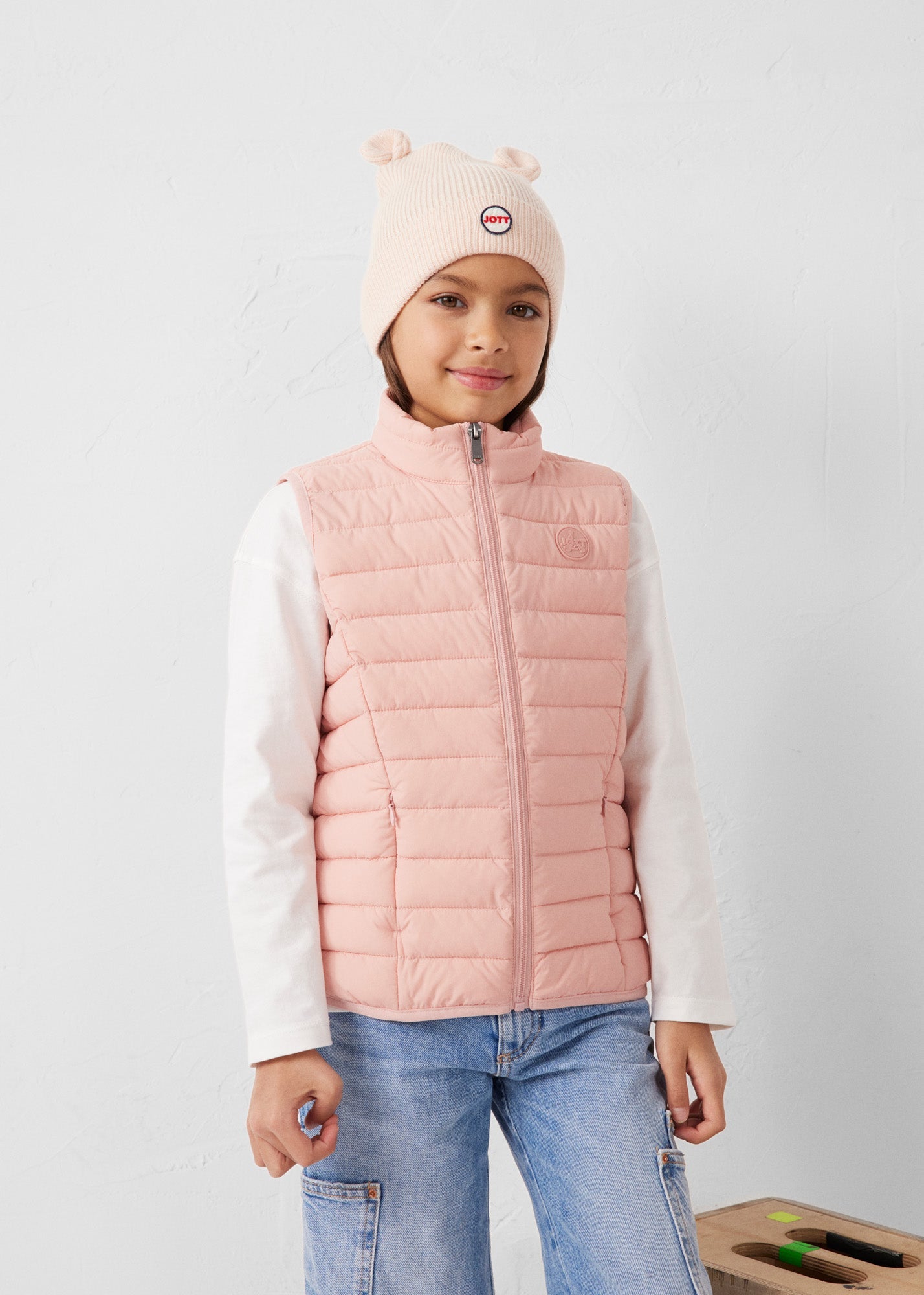 Doudoune enfant sans manches stretch Sable rose Soan
