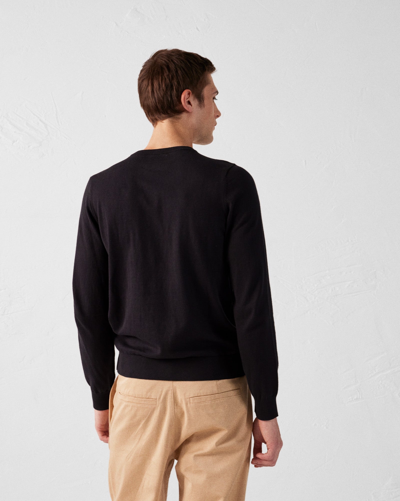 Pull en maille col rond Noir Hadrien