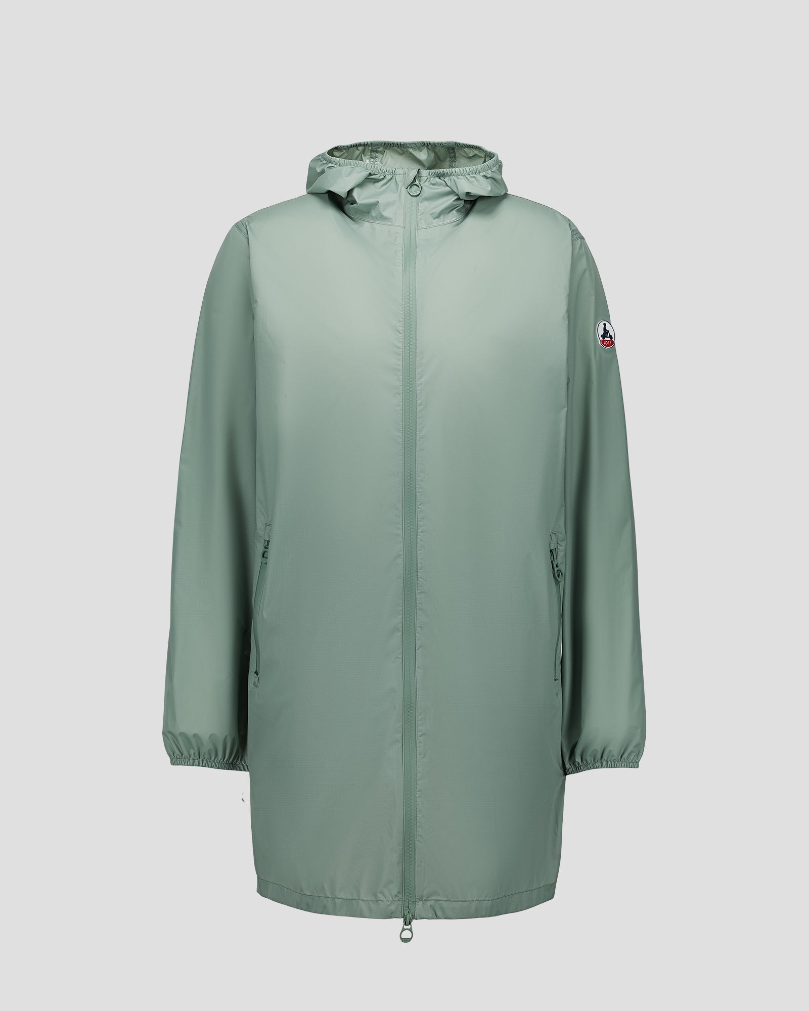 Imperméable long à capuche paquetable Vert minéral Oban