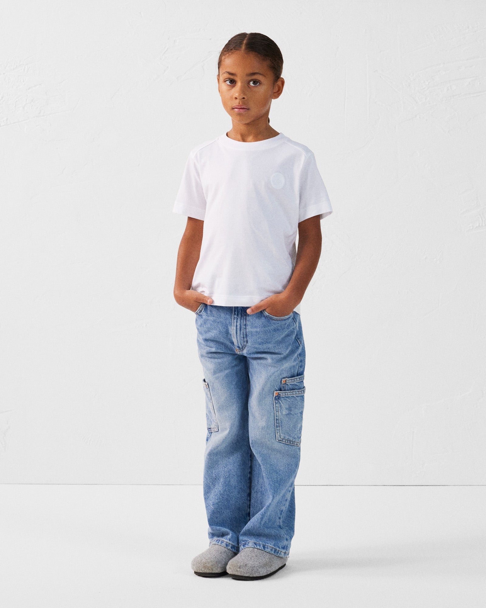 T-shirt col rond enfant en coton Blanc Prado