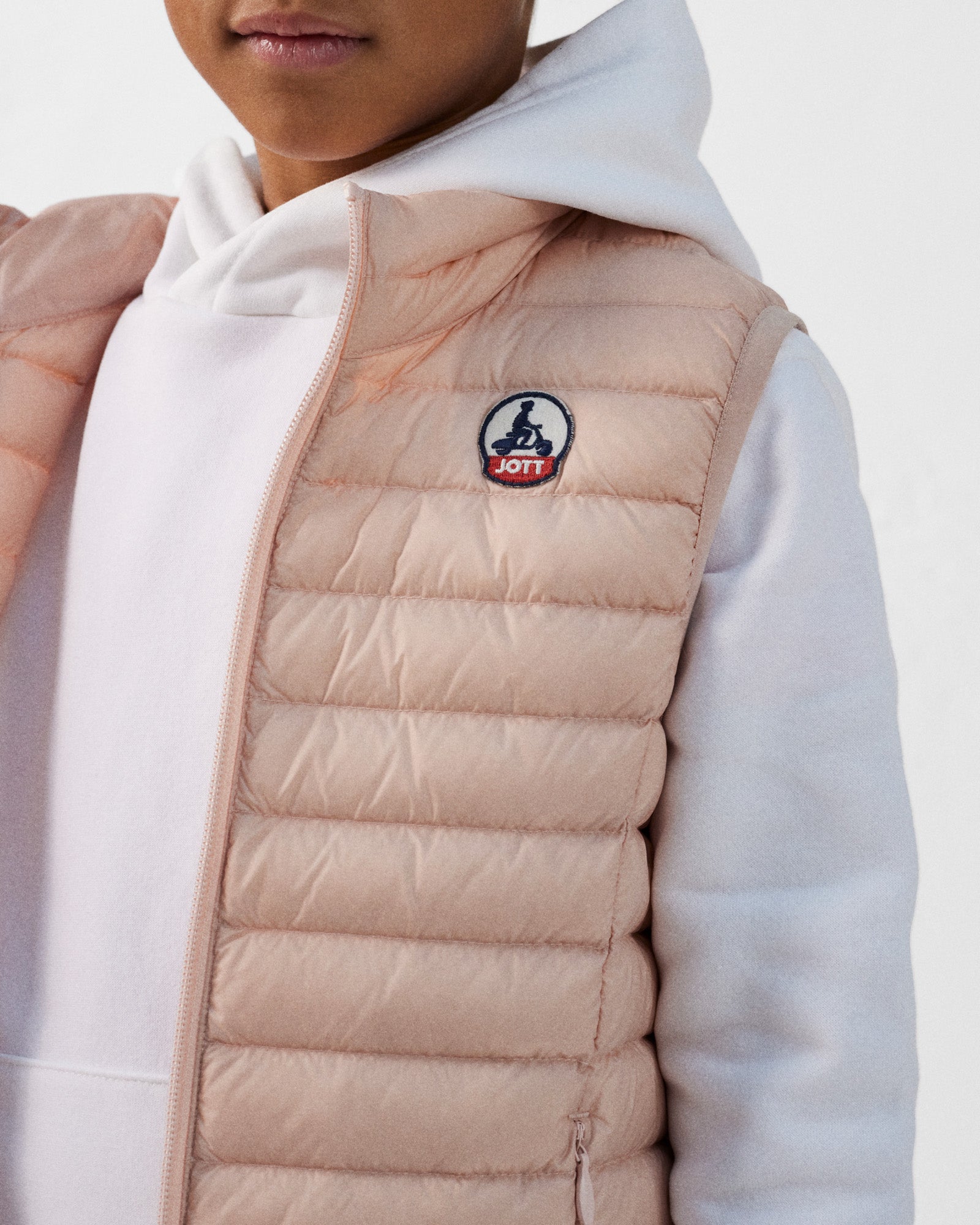 Doudoune sans manches enfant Pêche clair Zoe