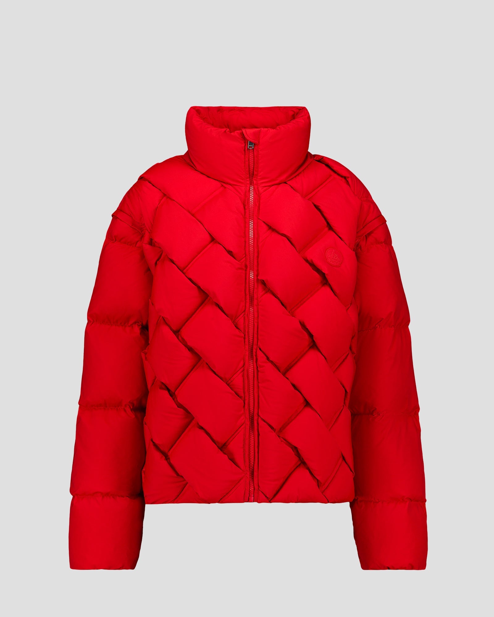 Veste Grand Froid puffer tressée Rouge carmin Alya