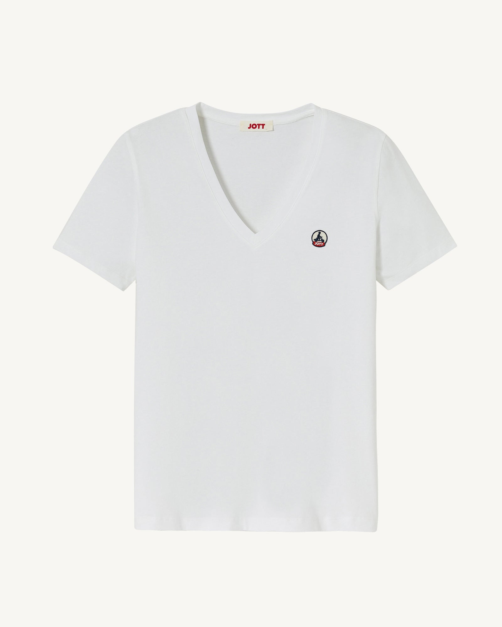 T-shirt uni col V en coton biologique Blanc Cancun 2.0