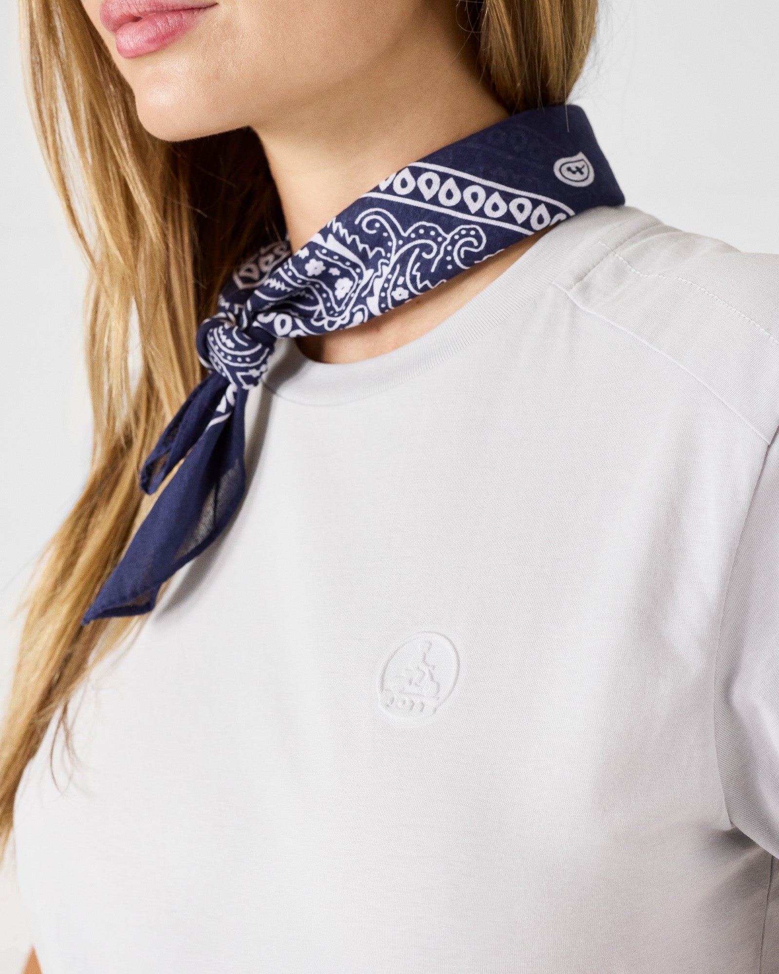 T-shirt col rond en coton Gris glace Espar