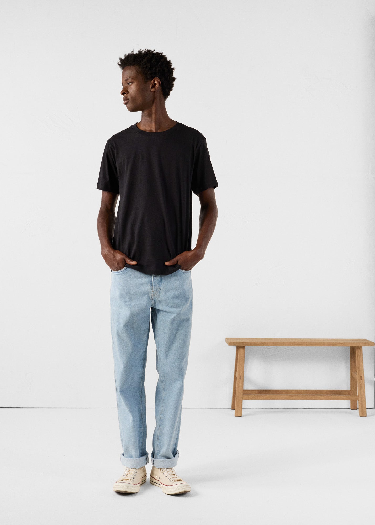 T-Shirt à col rond Noir Petro