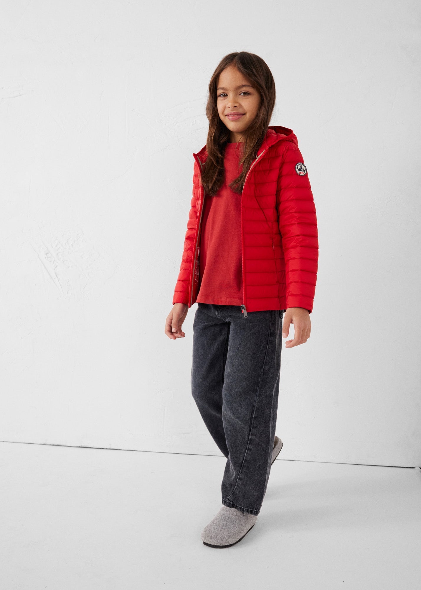 Doudoune légère à capuche enfant Rouge carmin Carla