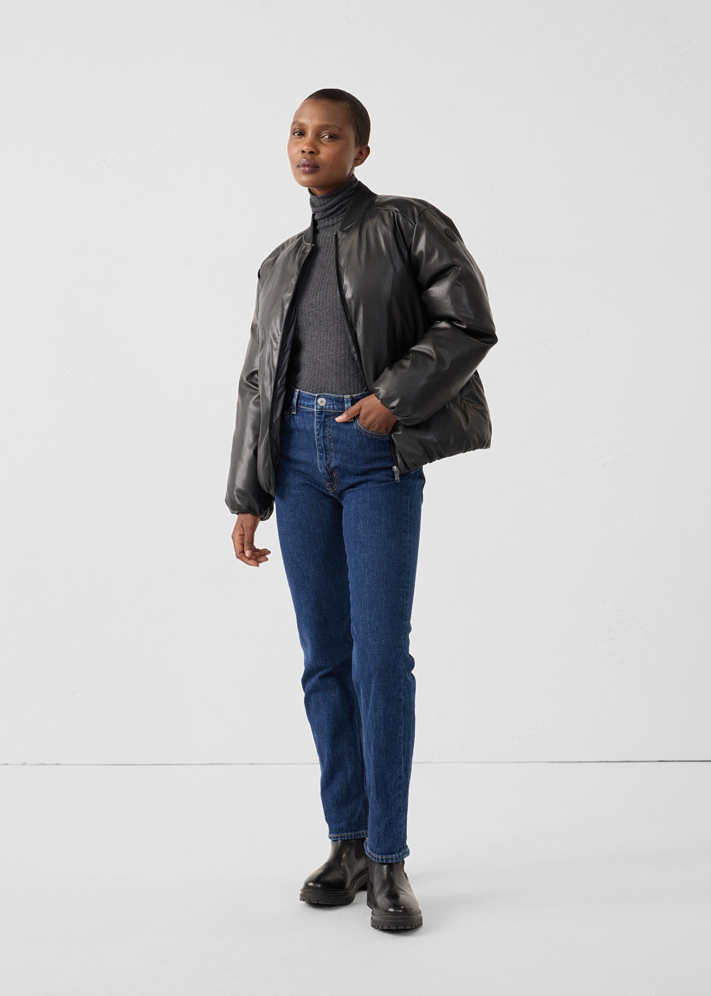 Doudoune courte esprit bomber Noir Celeste