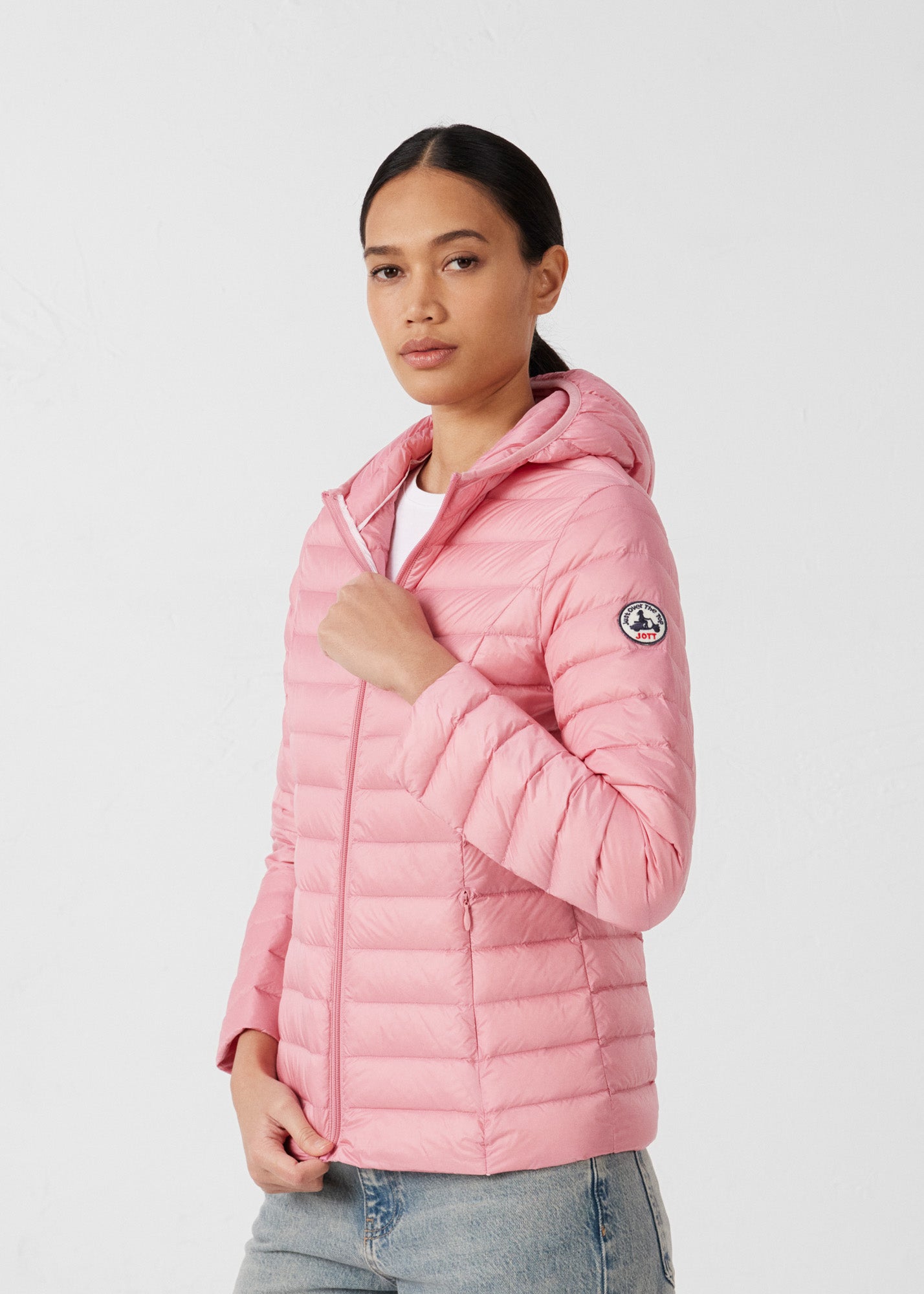 Doudoune légère à capuche Pink antique Cloe