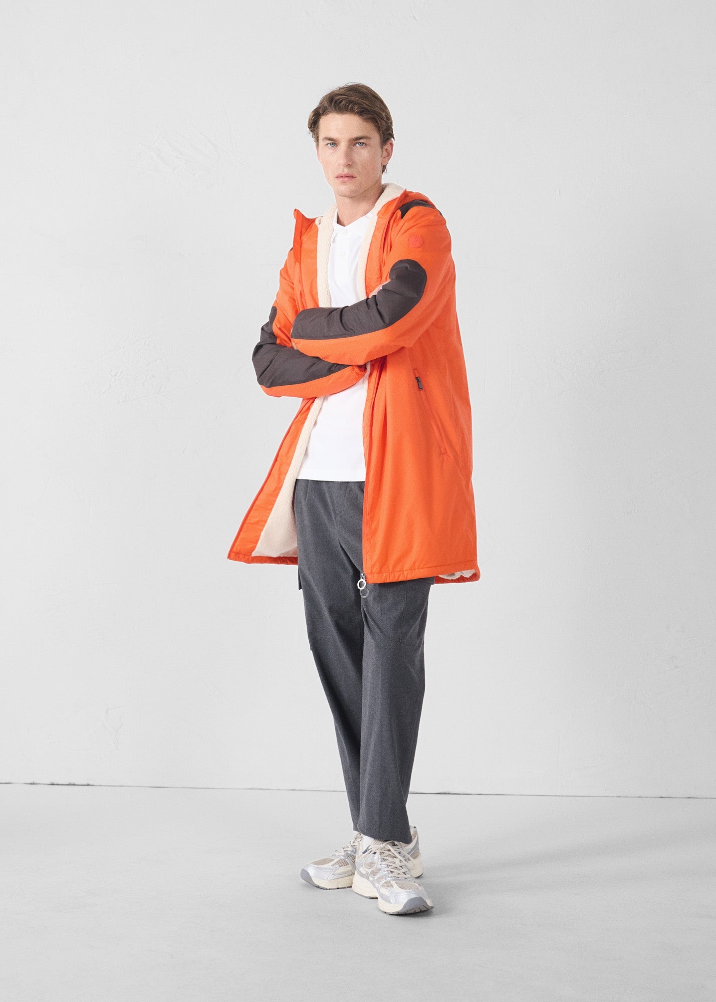 Imperméable sherpa long Rouge feu Hallin sherpa