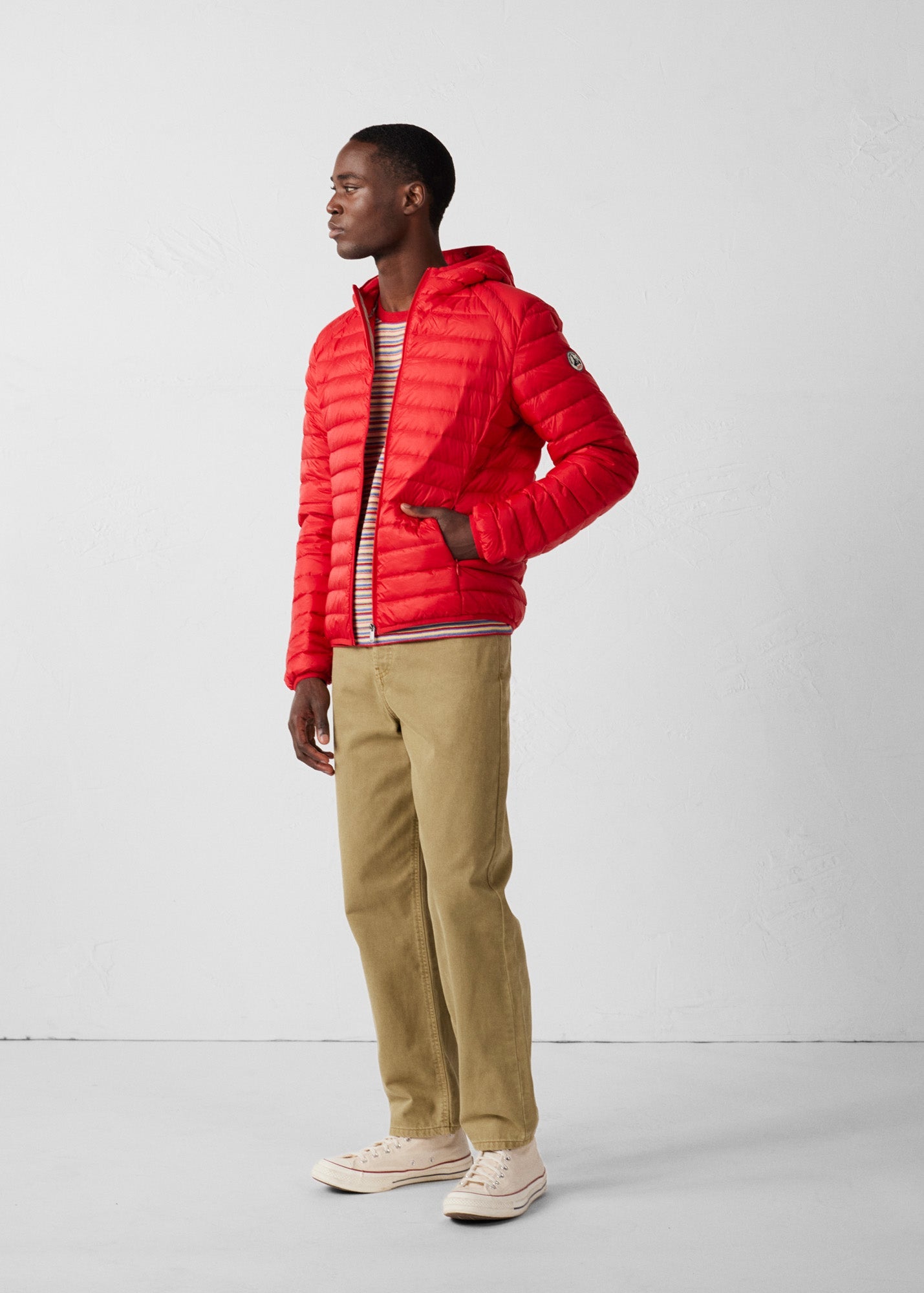 Doudoune légère à capuche Rouge carmin Nico