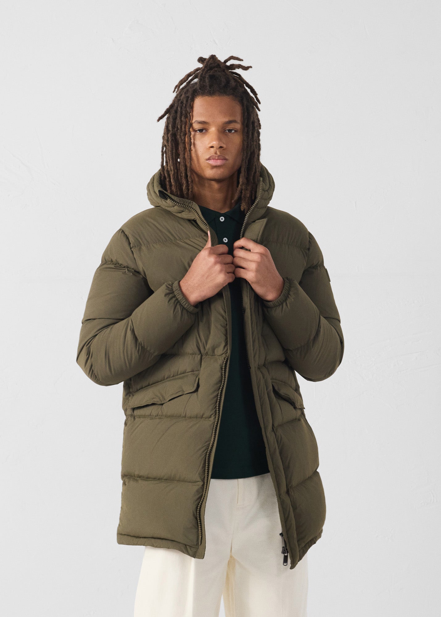 Doudoune Grand Froid stretch mi-longue Army Scott