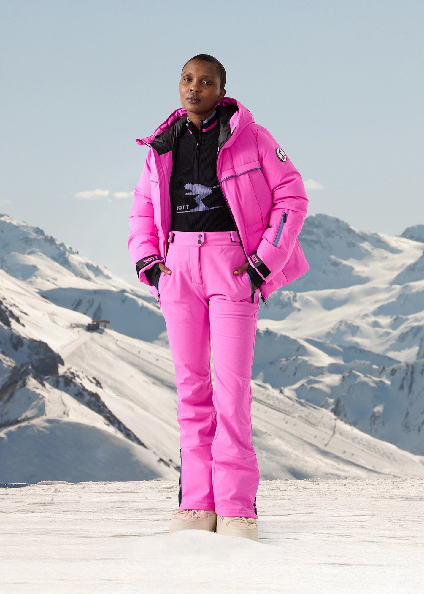 Doudoune ski Grand froid Rose électrique Soldanelle