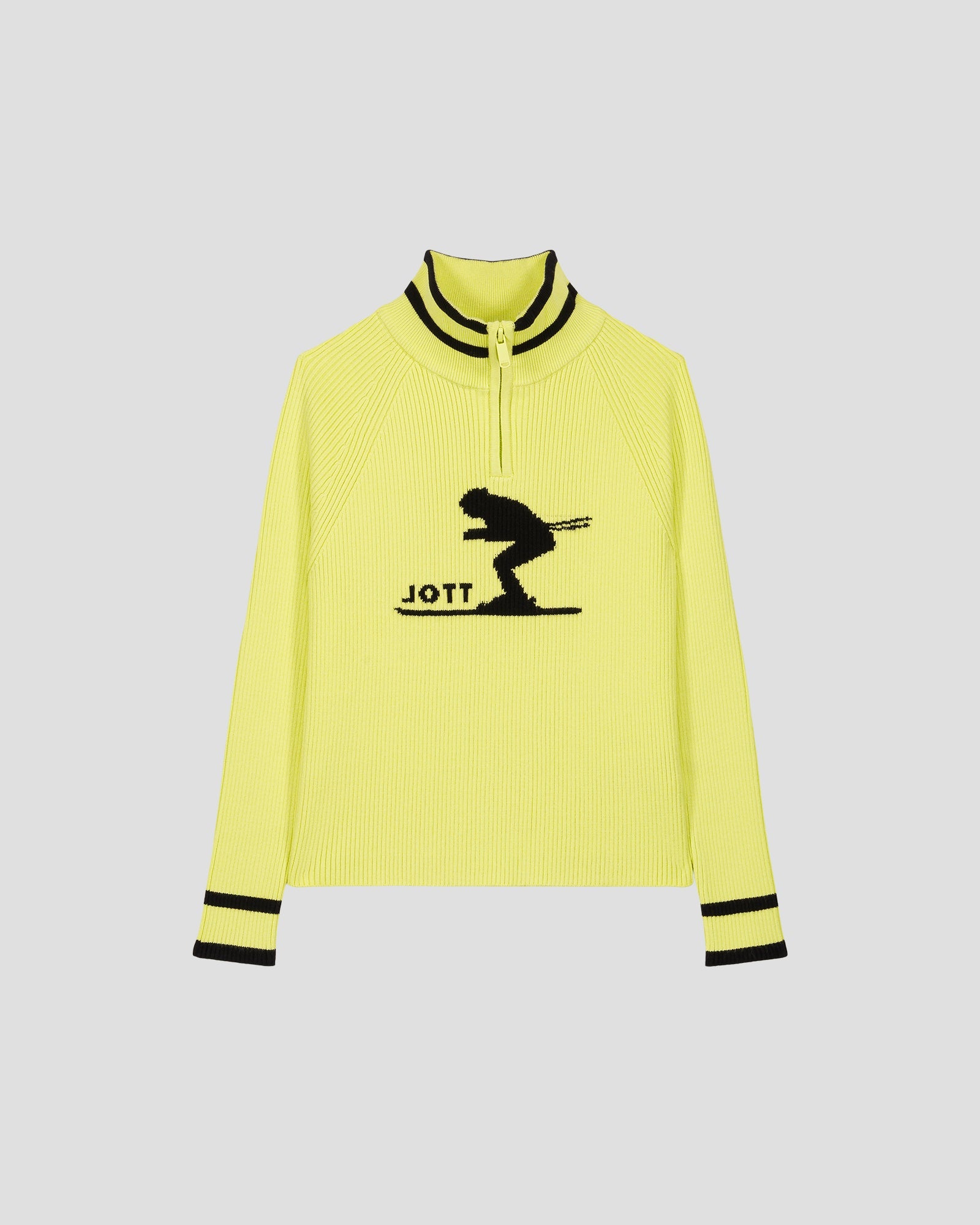Pull côtelé col haut Jaune elexir Coni