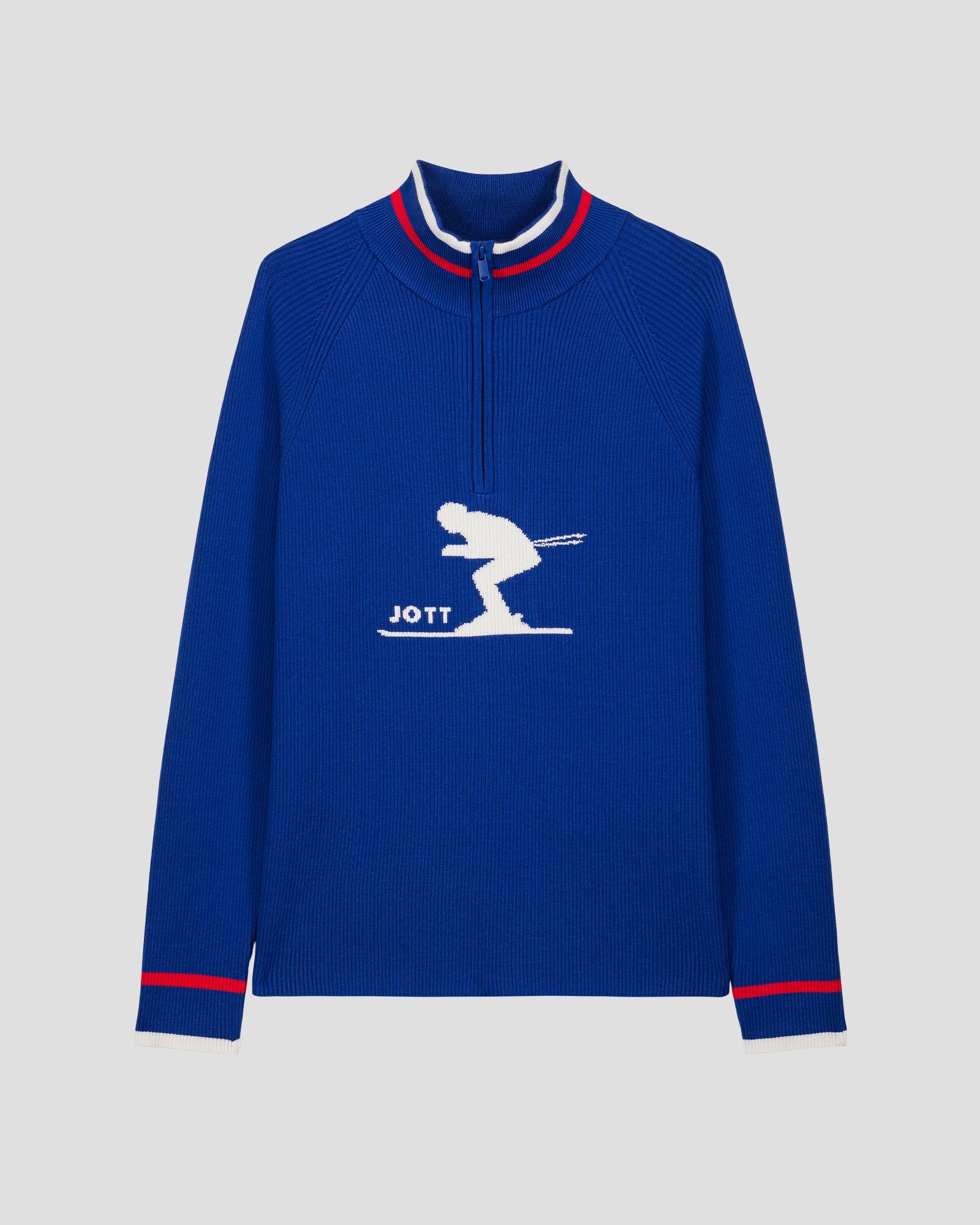 Pull côtelé col haut Bleu cobalt Banet