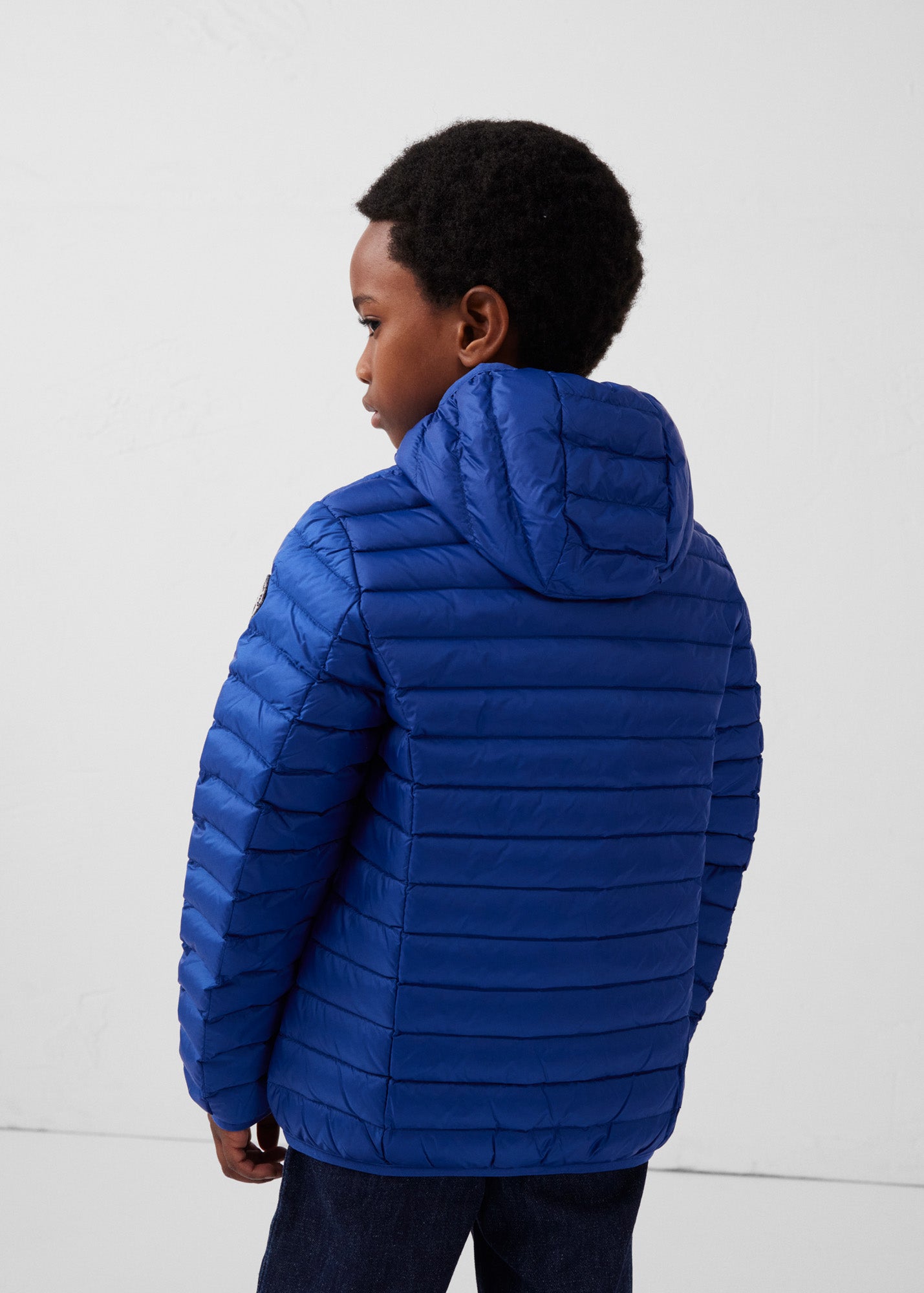 Doudoune légère à capuche enfant Bleu cobalt Hugo