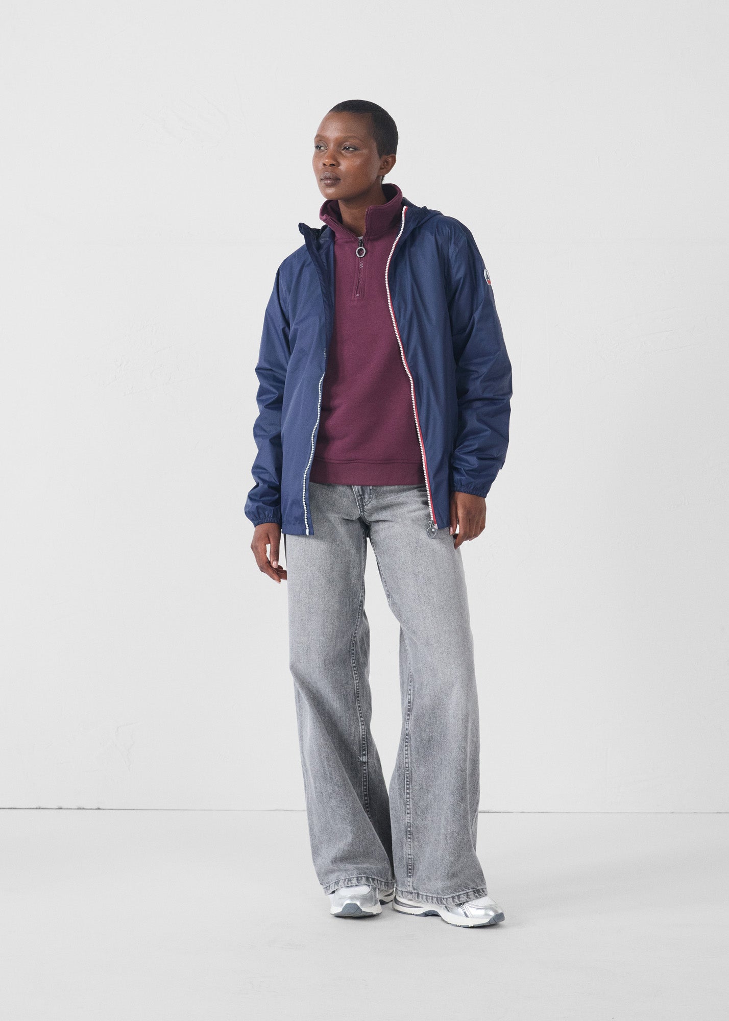 Sweatshirt demi-zippé Cerise noire Line