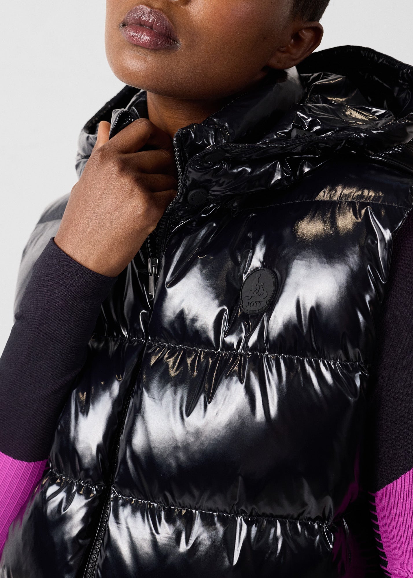 Doudoune laquée sans manches Grand Froid Noir Clappe