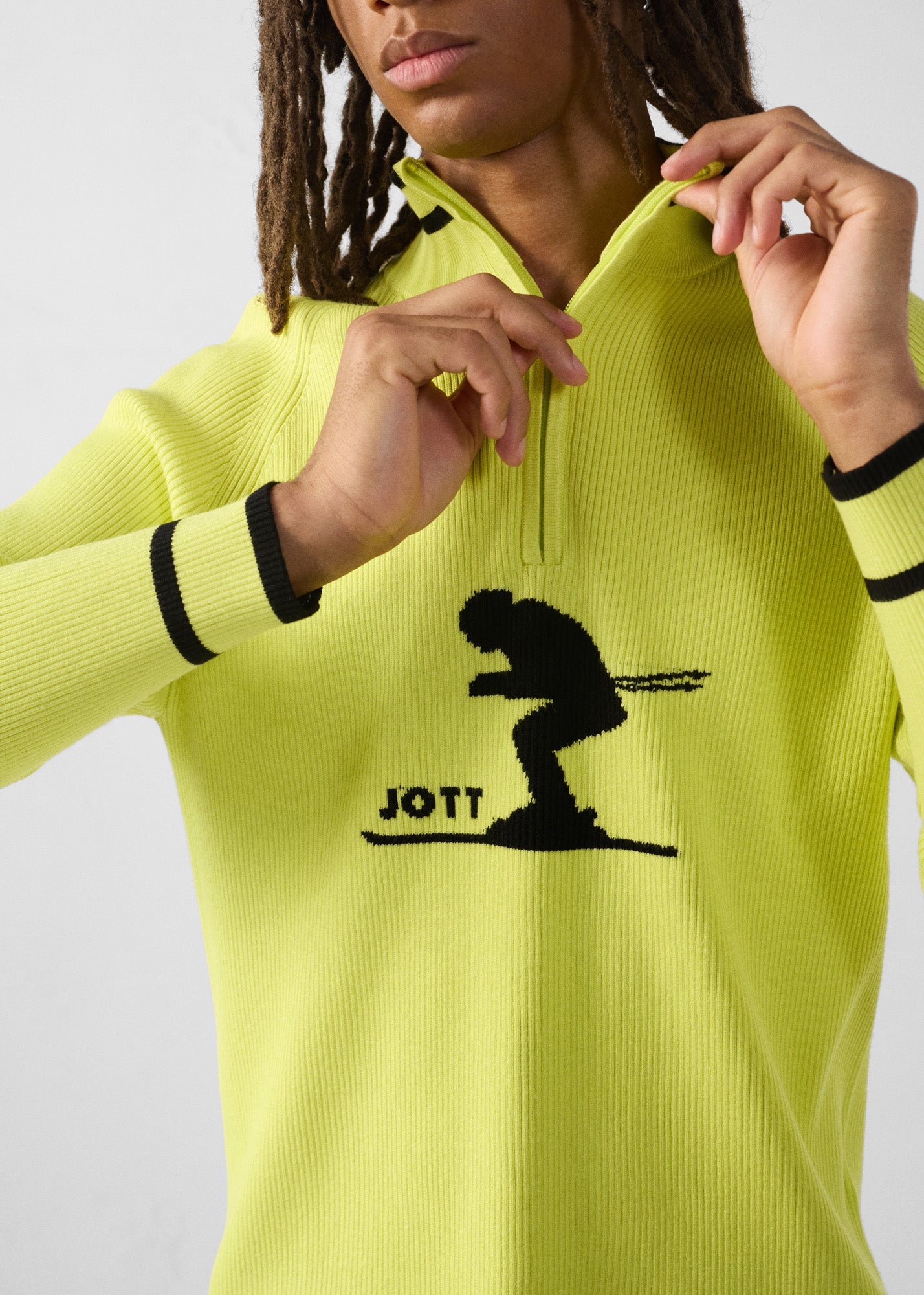 Pull côtelé col haut Jaune elexir Banet
