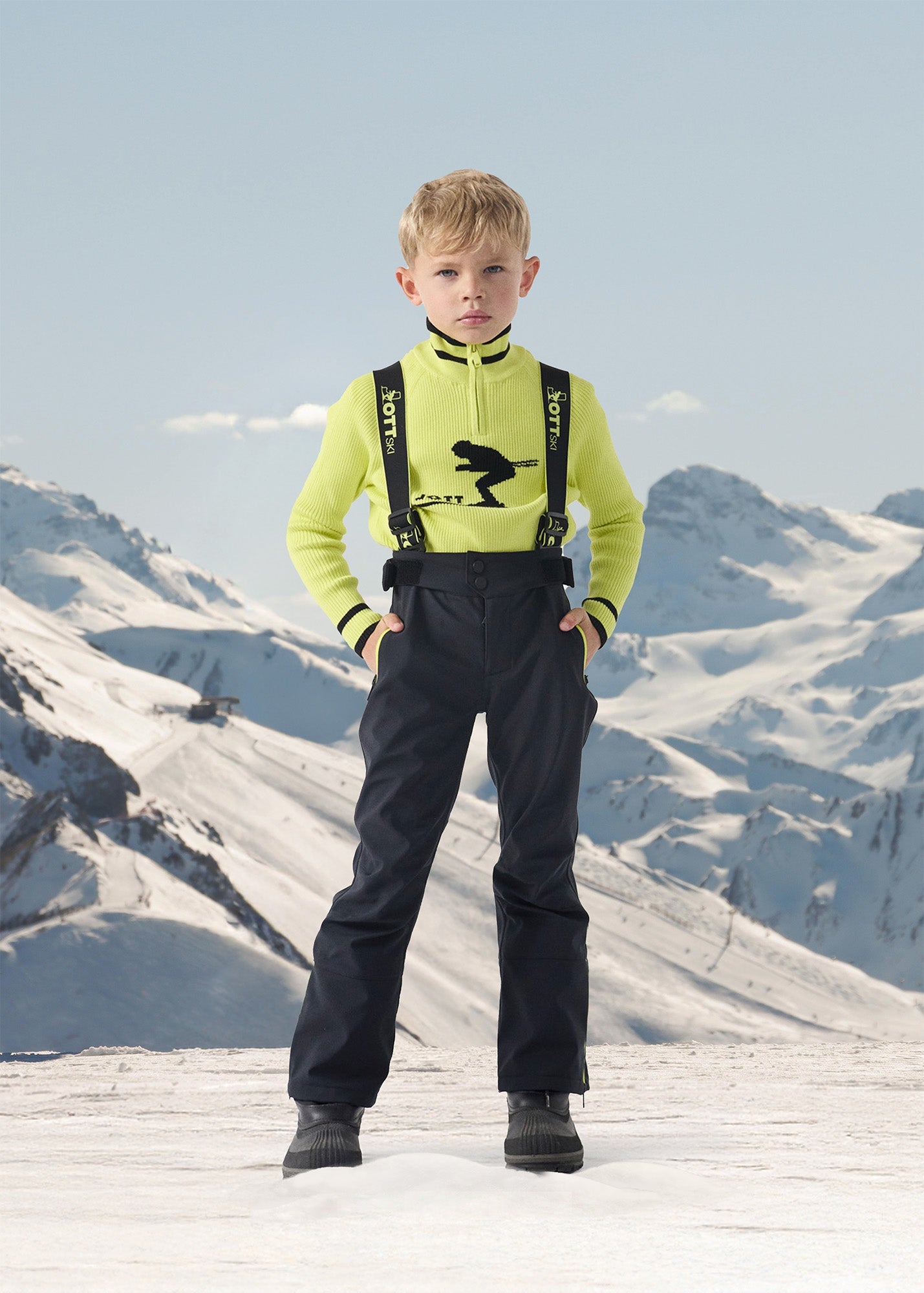 Pull côtelé col haut Jaune elexir Coni