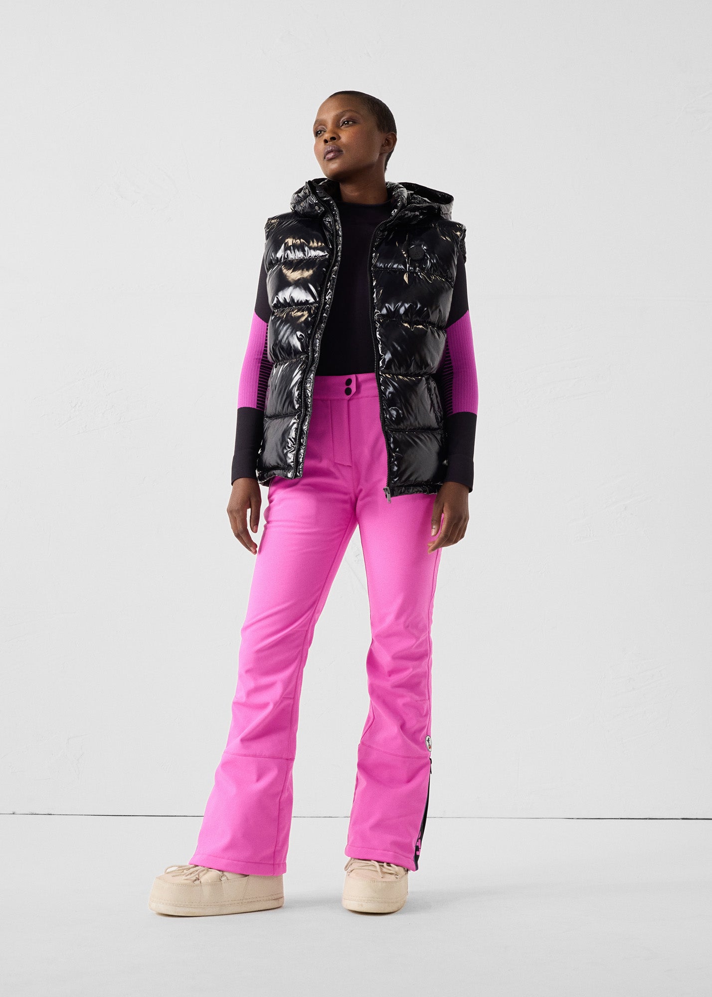 Doudoune laquée sans manches Grand Froid Noir Clappe