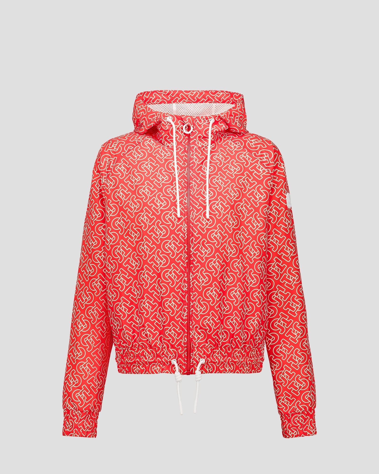 Blouson coupe-vent léger à capuche Mono rouge feu Alize monogram