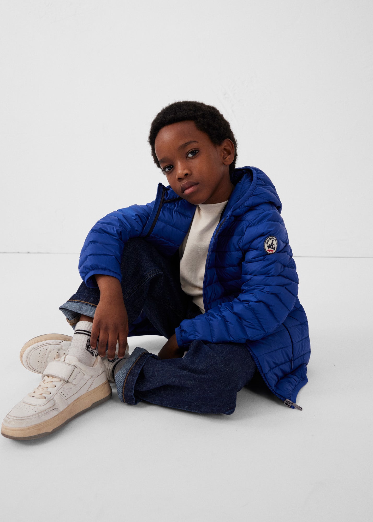 Doudoune légère à capuche enfant Bleu cobalt Hugo