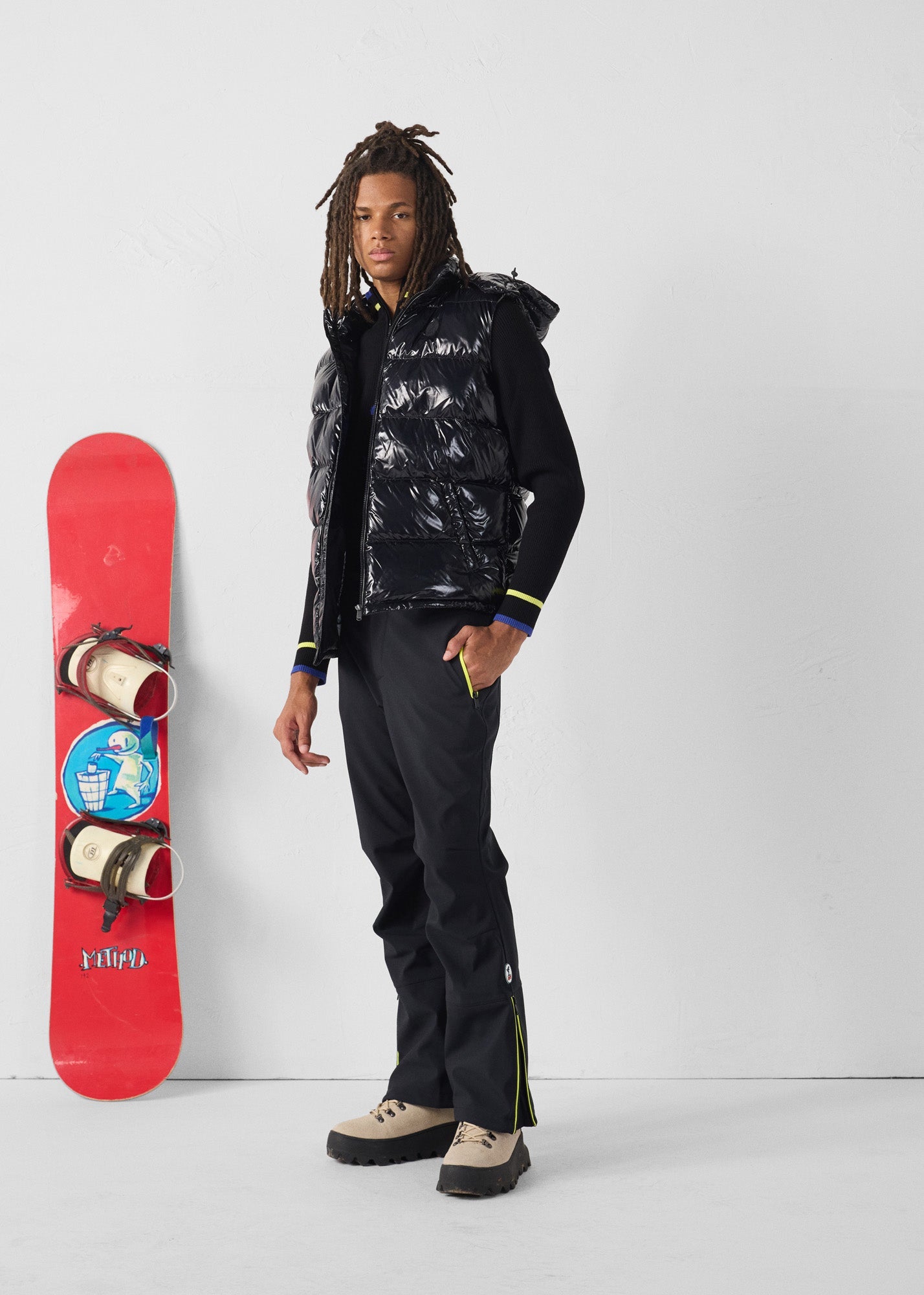 Doudoune laquée sans manches Grand Froid Noir Clappe