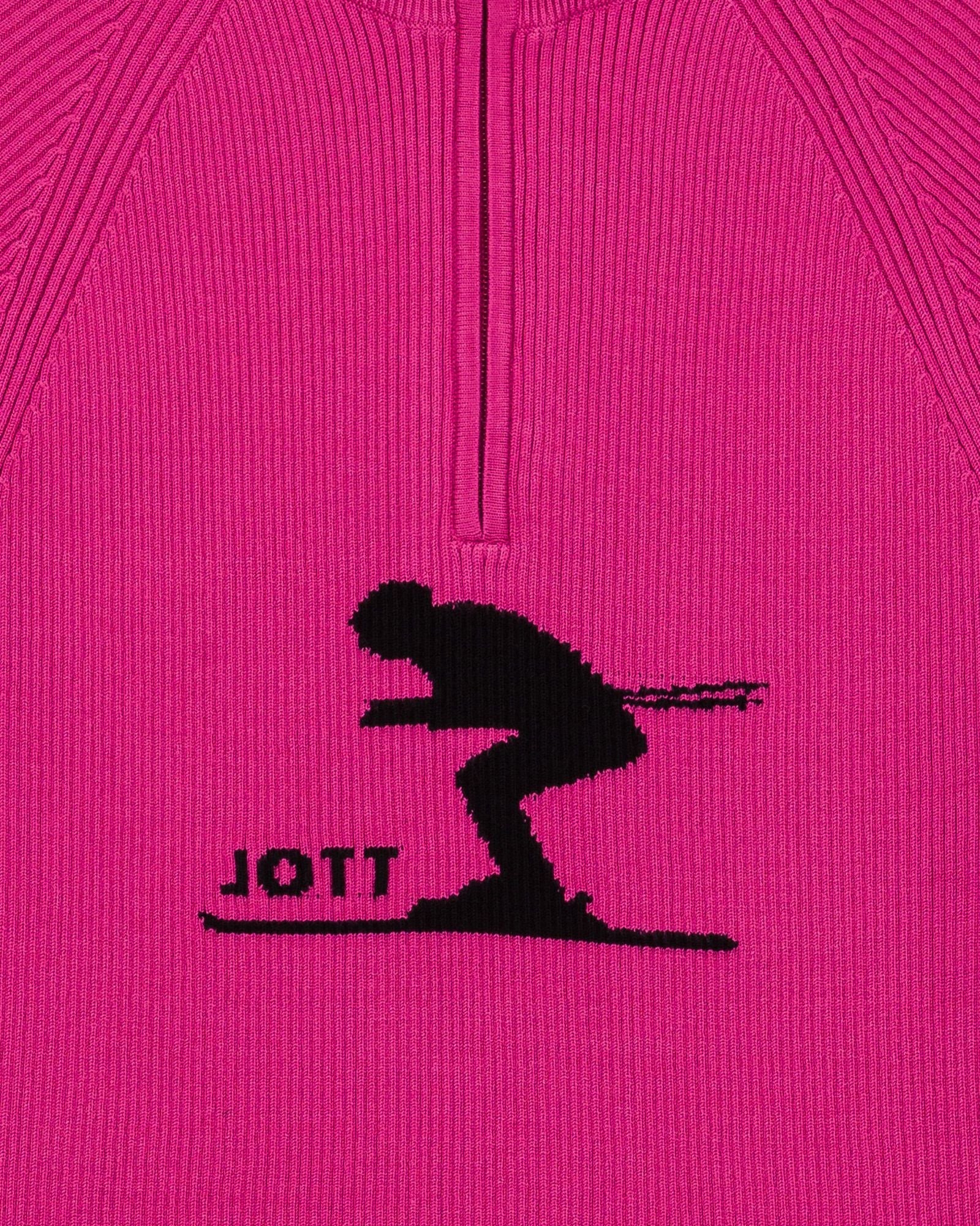 Pull côtelé col haut Rose électrique Mayt