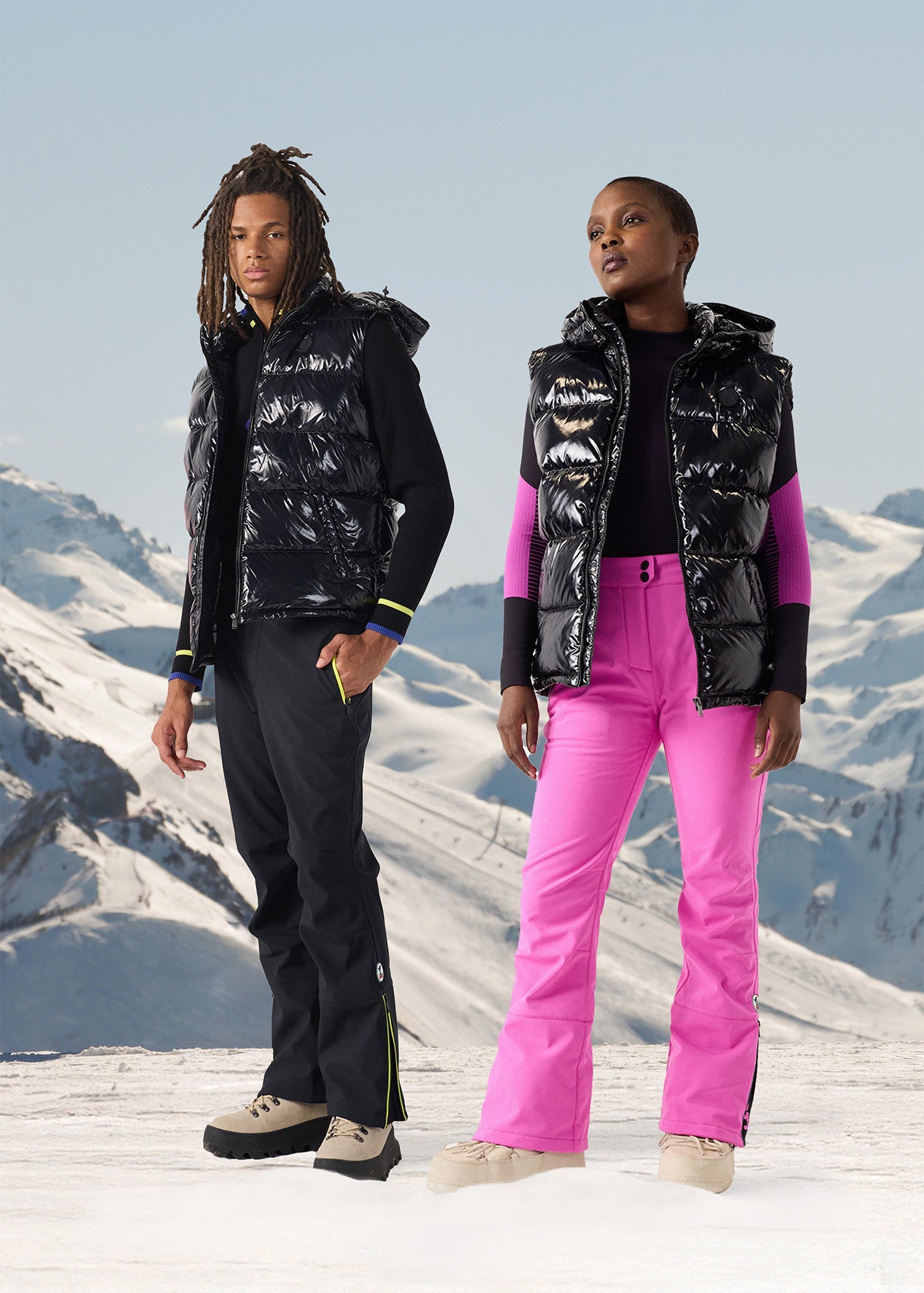 Doudoune laquée sans manches Grand Froid Noir Clappe