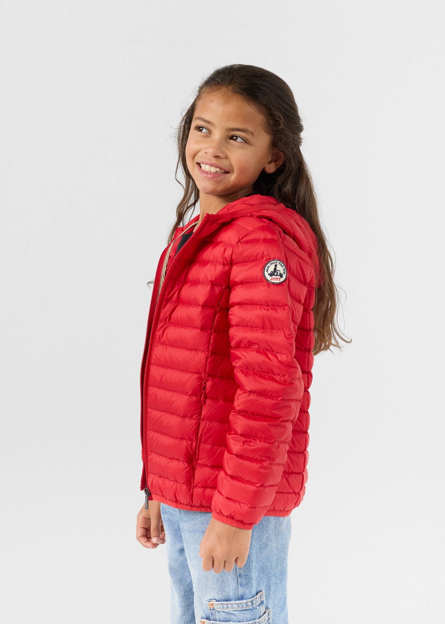Doudoune légère à capuche enfant Rouge carmin Hugo