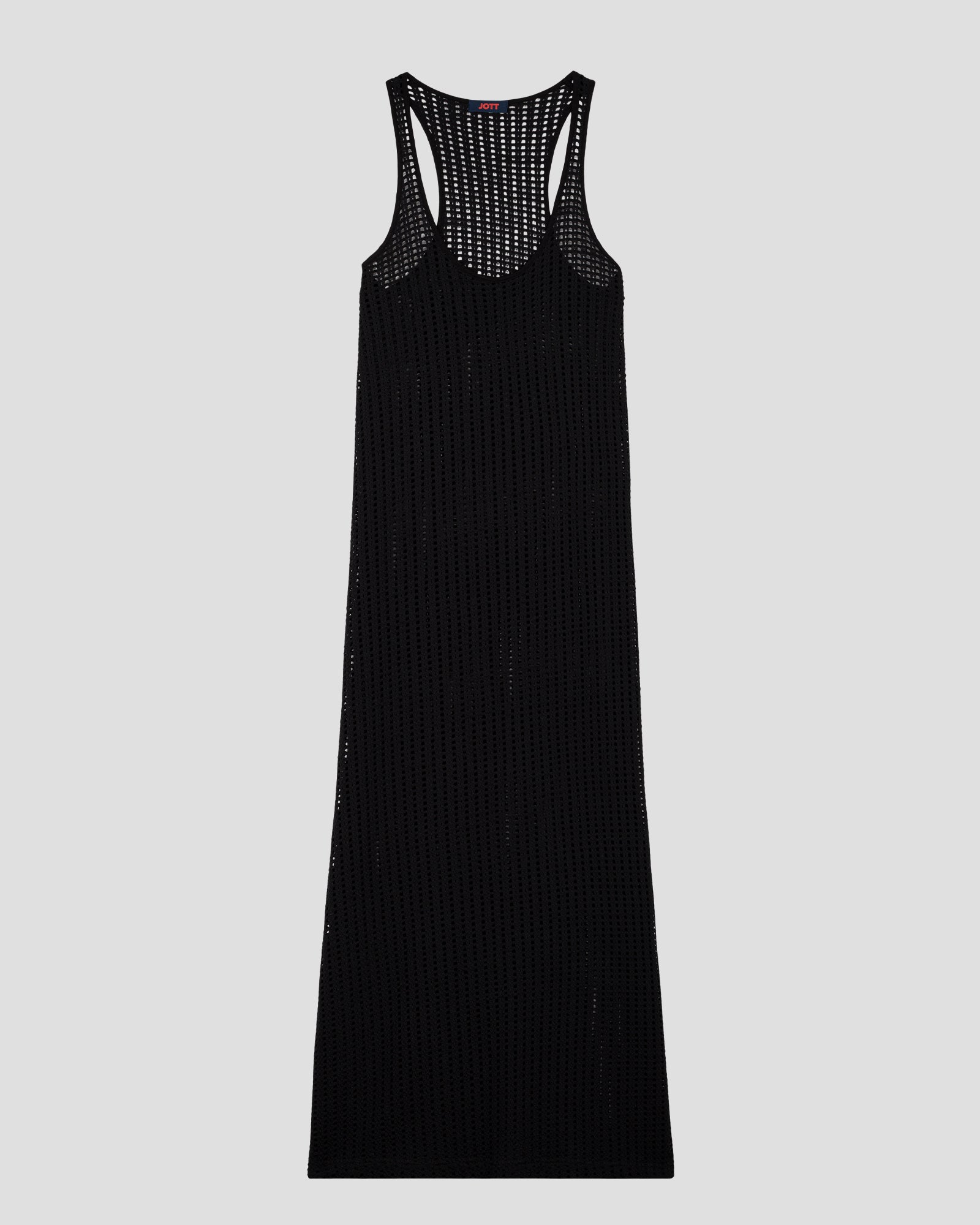 Robe longue en maille de coton Noir Euginia