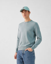 Pull en maille col rond Vert minéral Hadrien