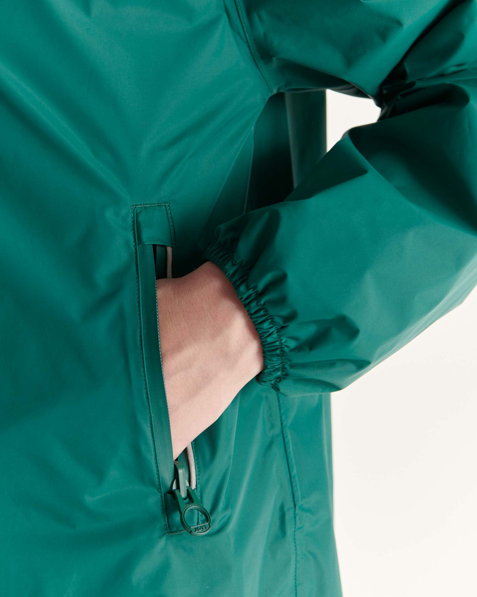 Imperméable long à capuche paquetable Vert foncé Copenhagen